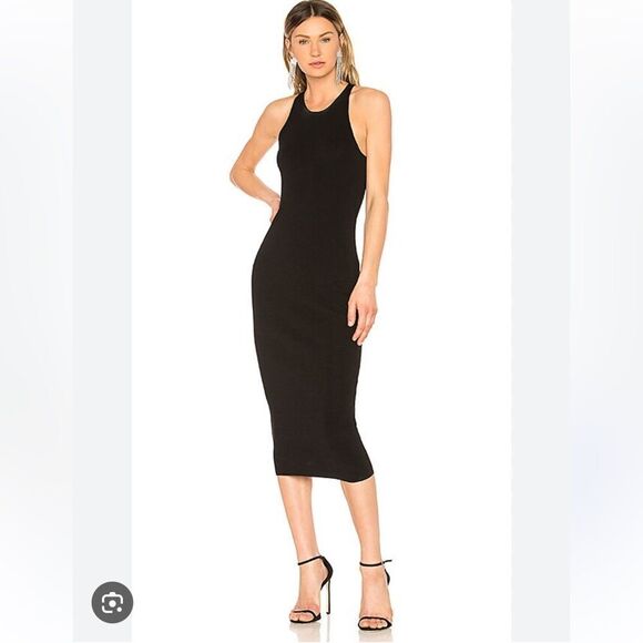 $285 A.L.C Black Marc Midi dress Small NWT - Picture 1 of 9